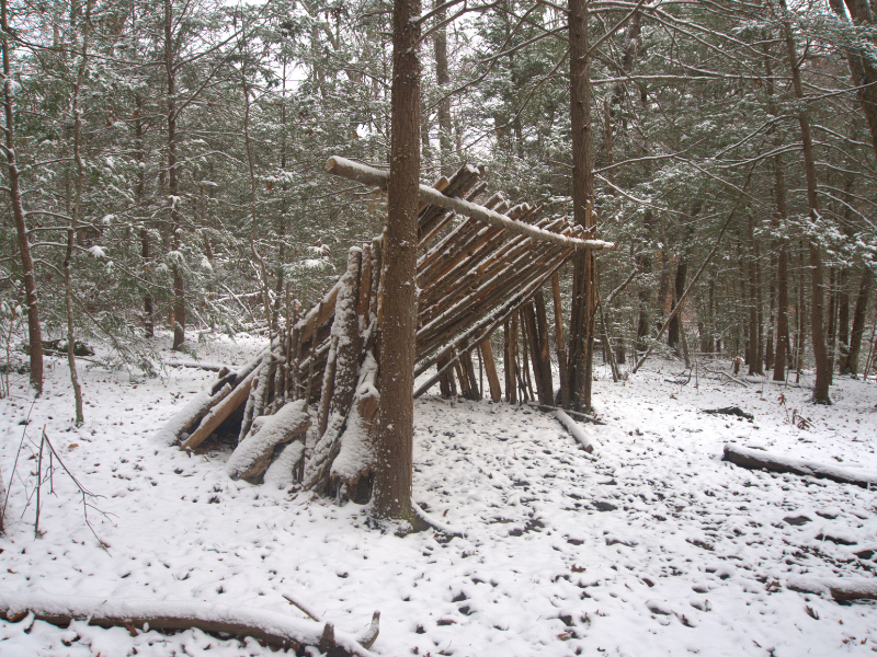 Finished Lean-To with Fire Barrier